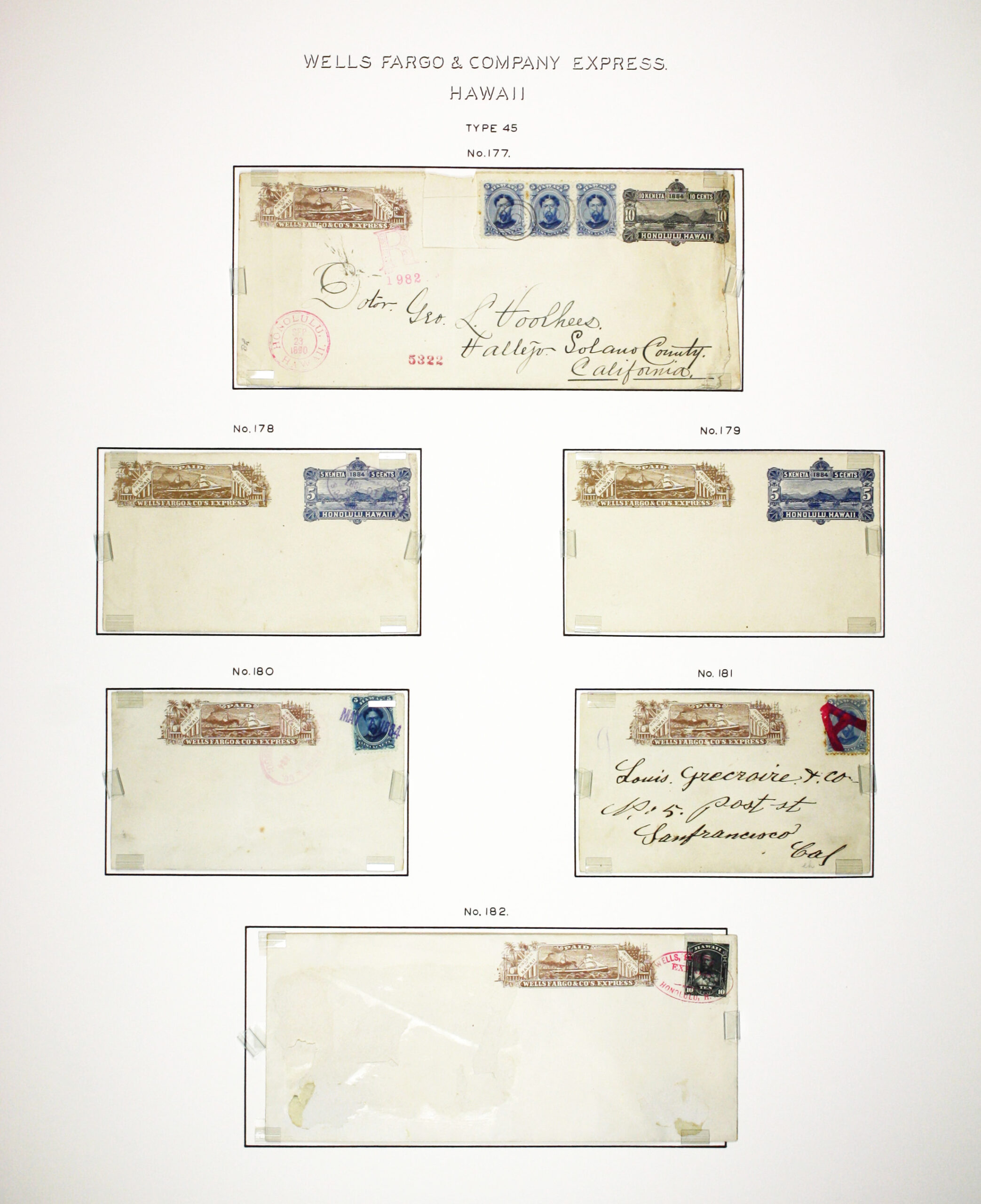 Historic exhibit Panel #30 featuring letter covers. Long descriptions are available as page content. Image link will enlarge image.