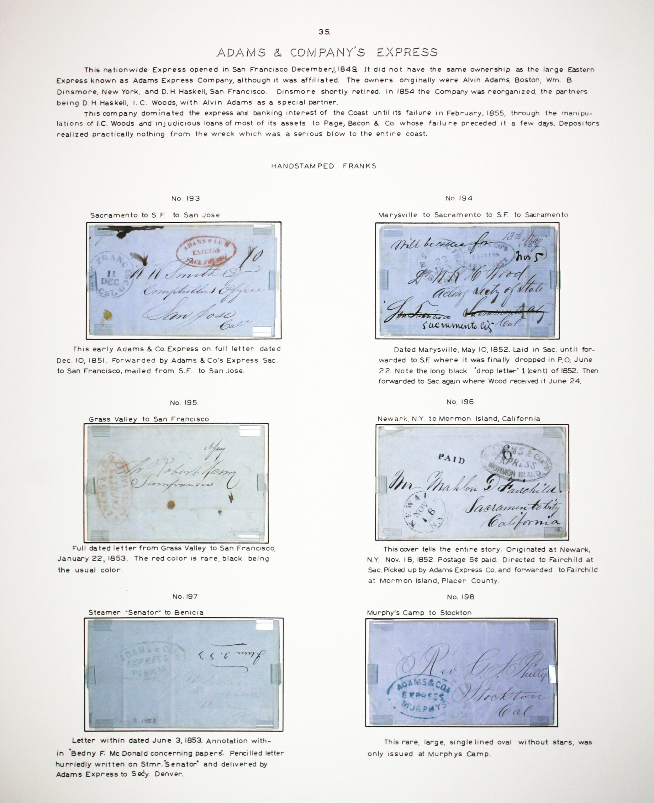 Historic exhibit Panel #35 featuring letter covers. Long descriptions are available as page content. Image link will enlarge image.