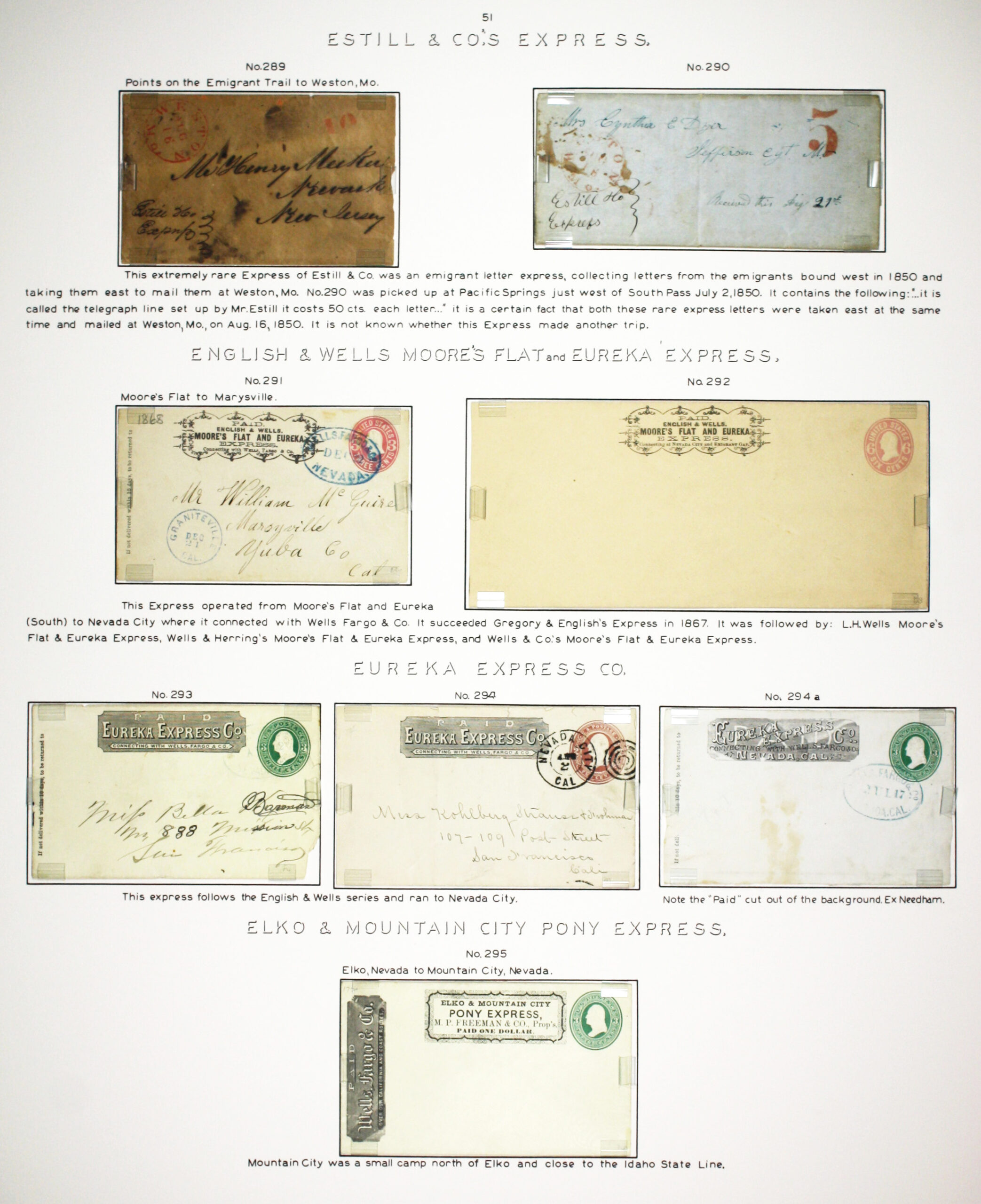 Historic exhibit Panel #51 featuring letter covers. Long descriptions are available as page content. Image link will enlarge image.
