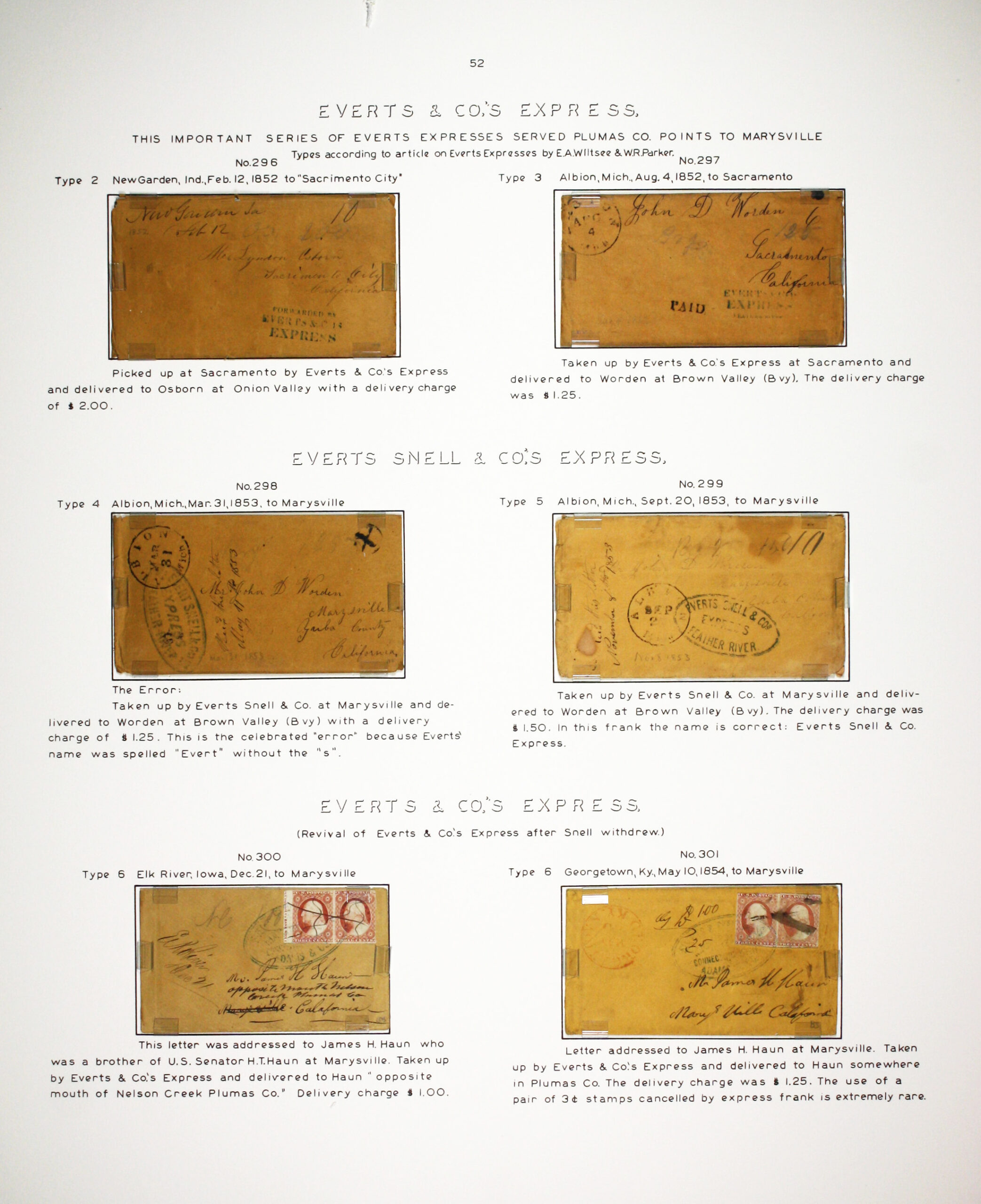 Historic exhibit Panel #52 featuring letter covers. Long descriptions are available as page content. Image link will enlarge image.