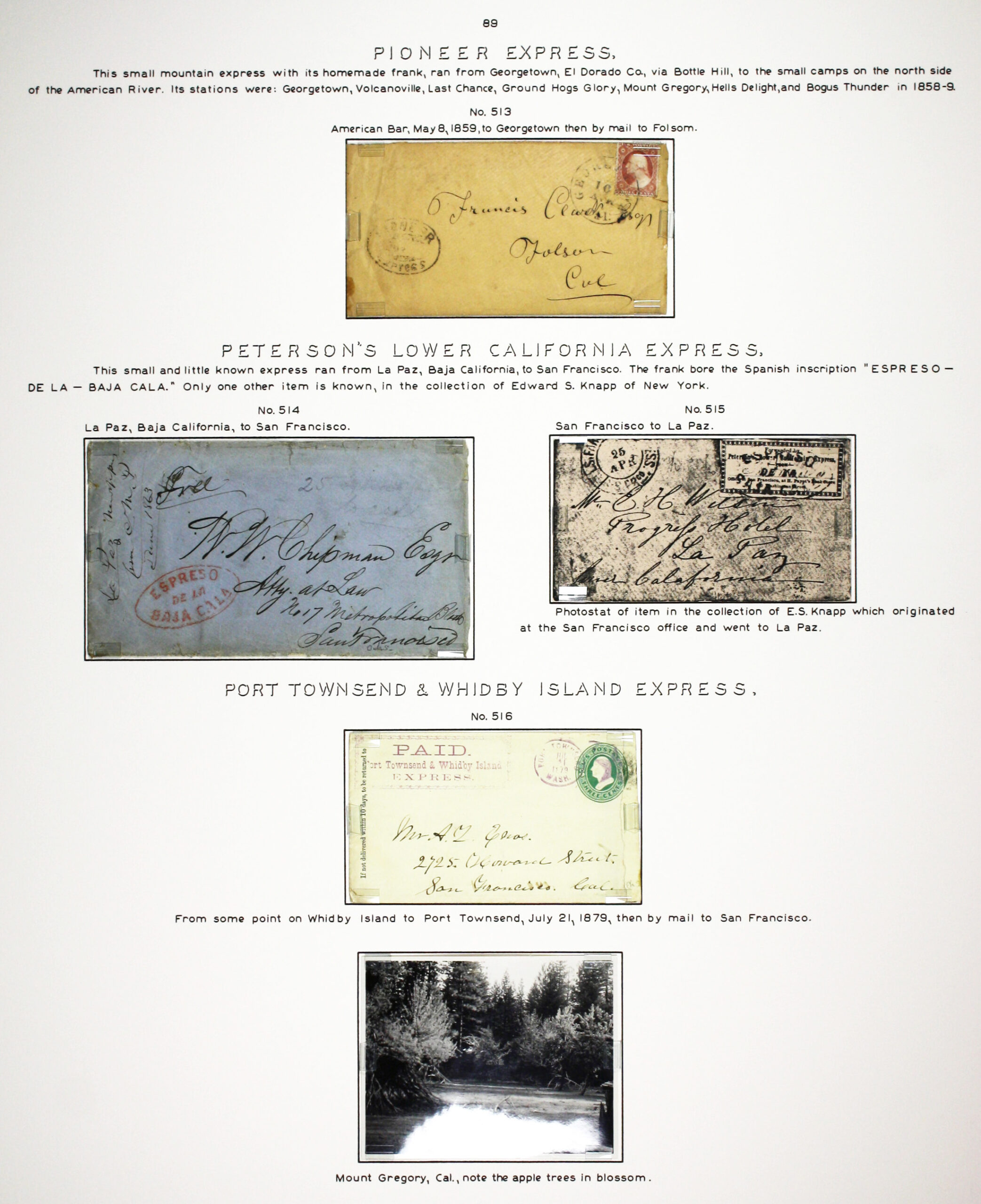 Historic exhibit Panel #89 featuring letter covers, a photostat and a photograph. Long descriptions are available as page content. Image link will enlarge image.