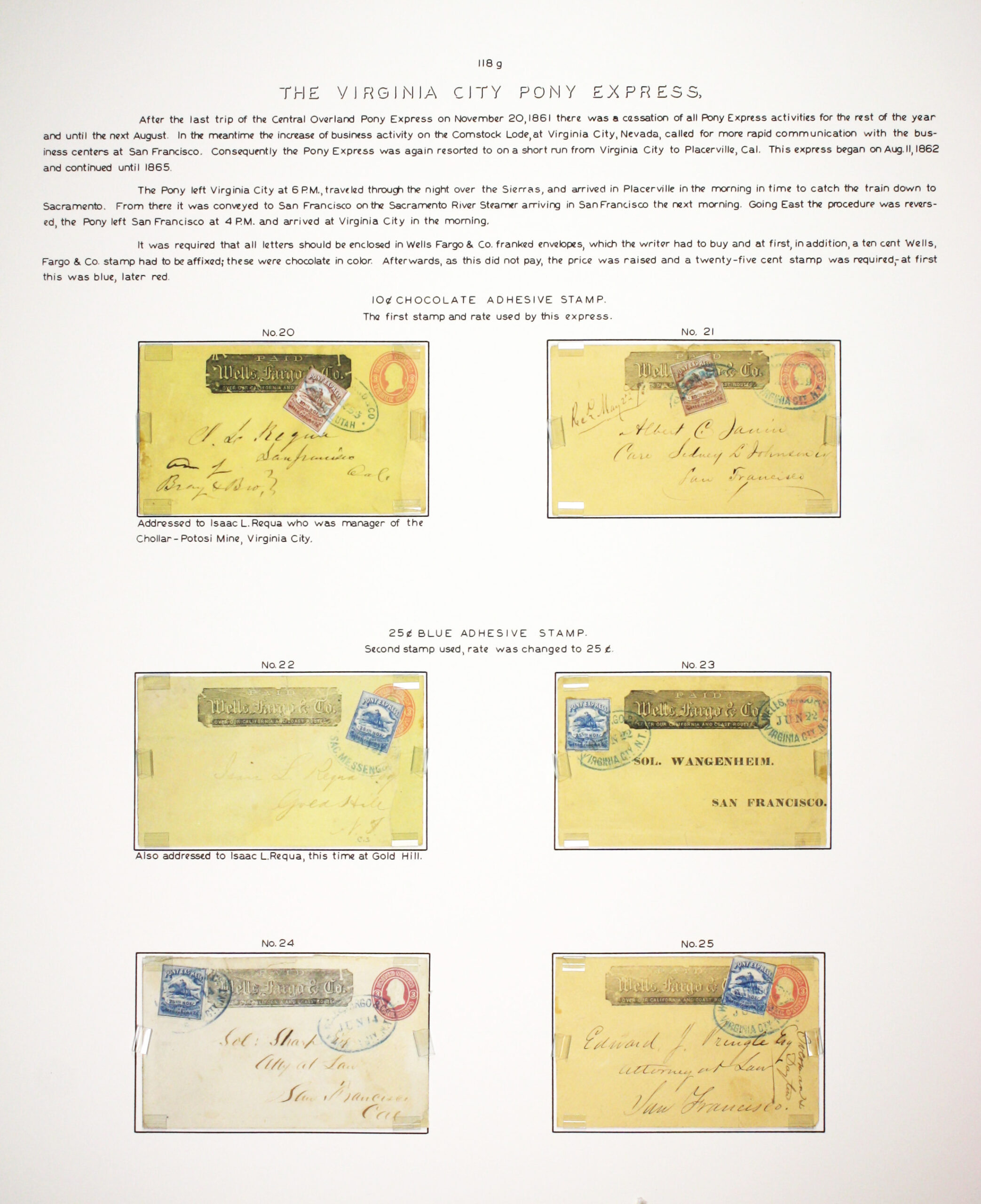 Historic exhibit Panel #118g featuring letter covers. Long descriptions are available as page content. Image link will enlarge image.