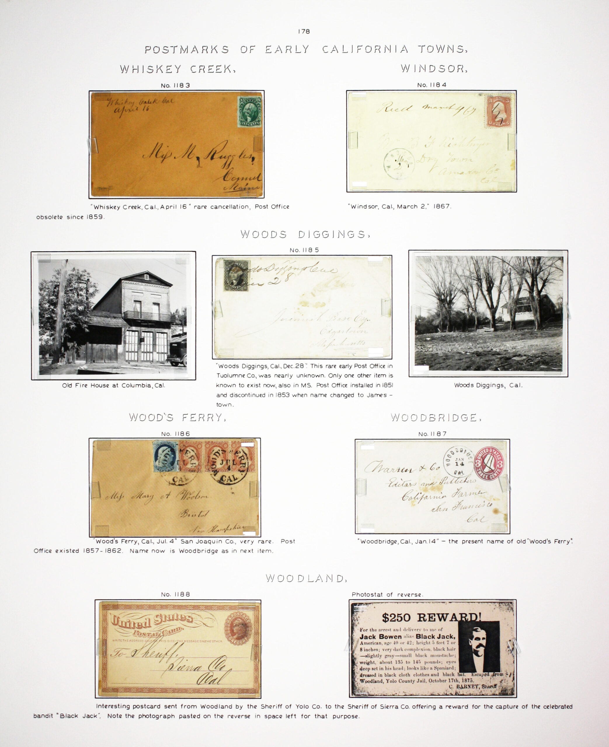 Historic exhibit Panel #178 featuring letter covers and two photographs. Long descriptions are available as page content. Image link will enlarge image.