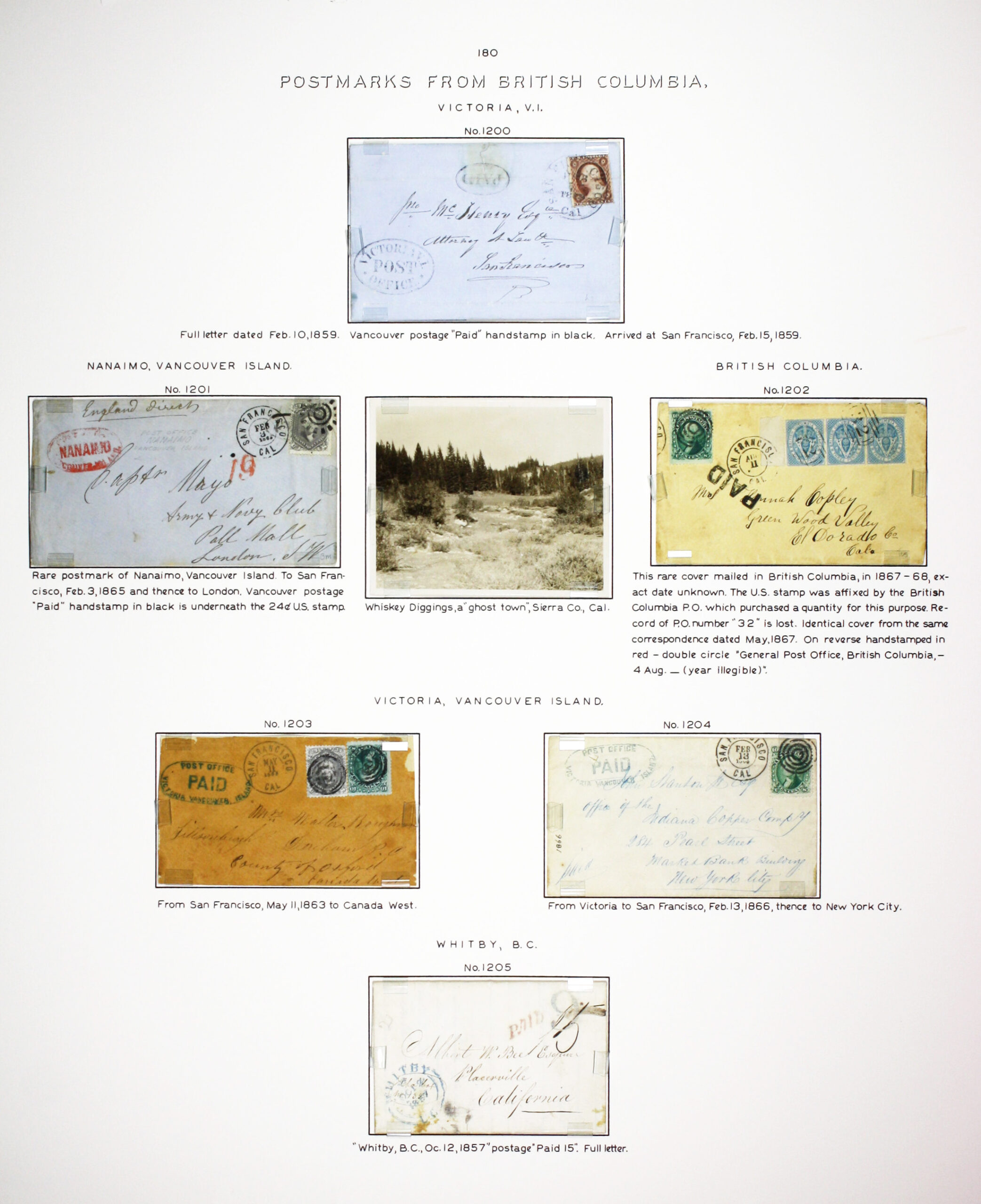 Historic exhibit Panel #180 featuring letter covers and a photograph. Long descriptions are available as page content. Image link will enlarge image.